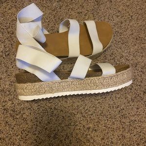 Size 9 white strapped sandal. Never worn